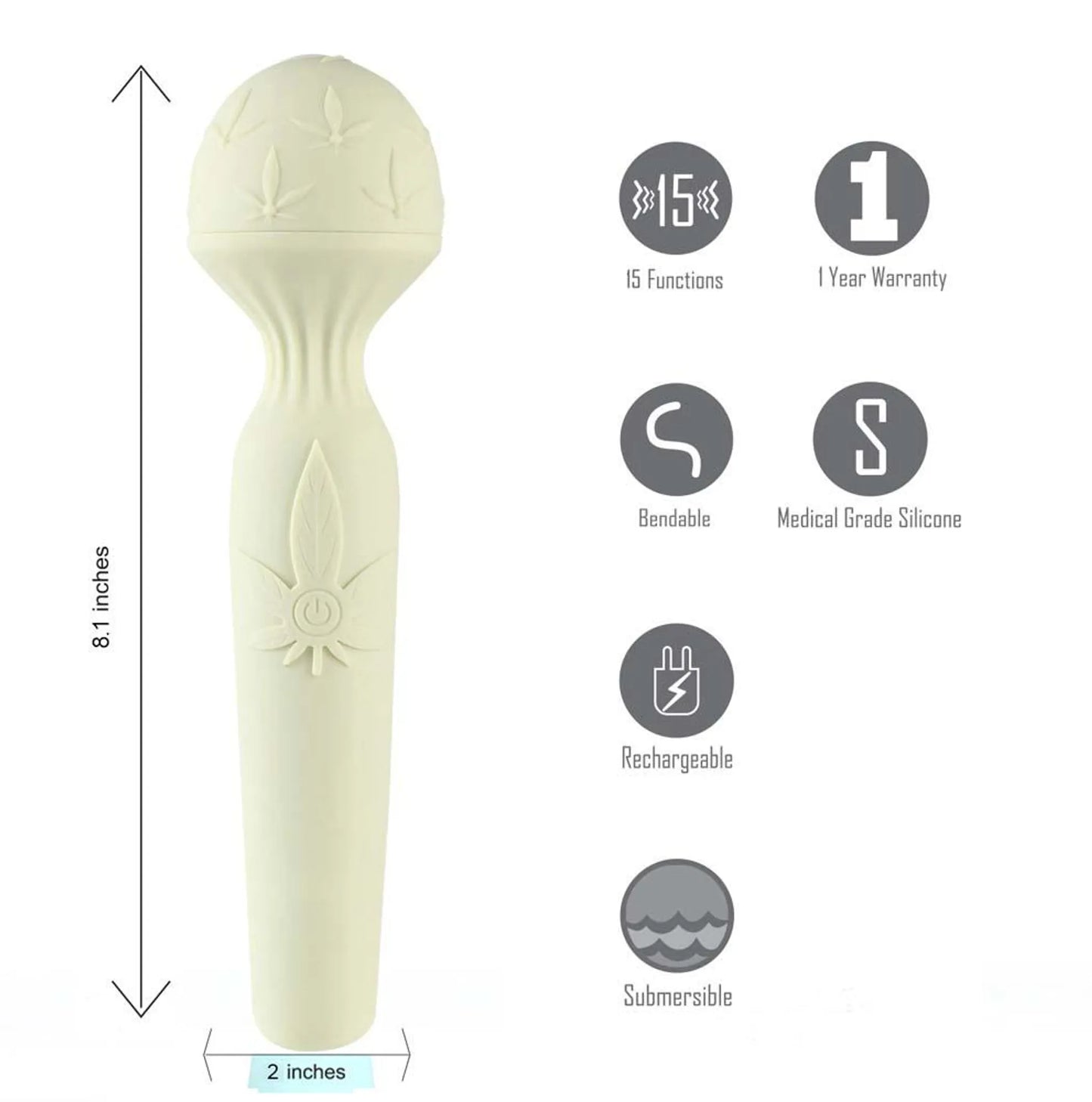 MARLIE CANNABIS BENDABLE WAND VIBRATING & RECHARGEABLE