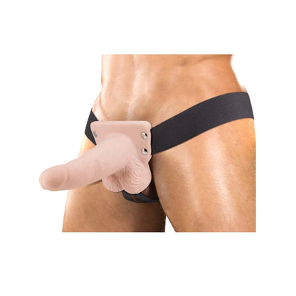 ERECTION ASSISTANT HOLLOW STRAP-ON 6 VIBRATING WHITE "