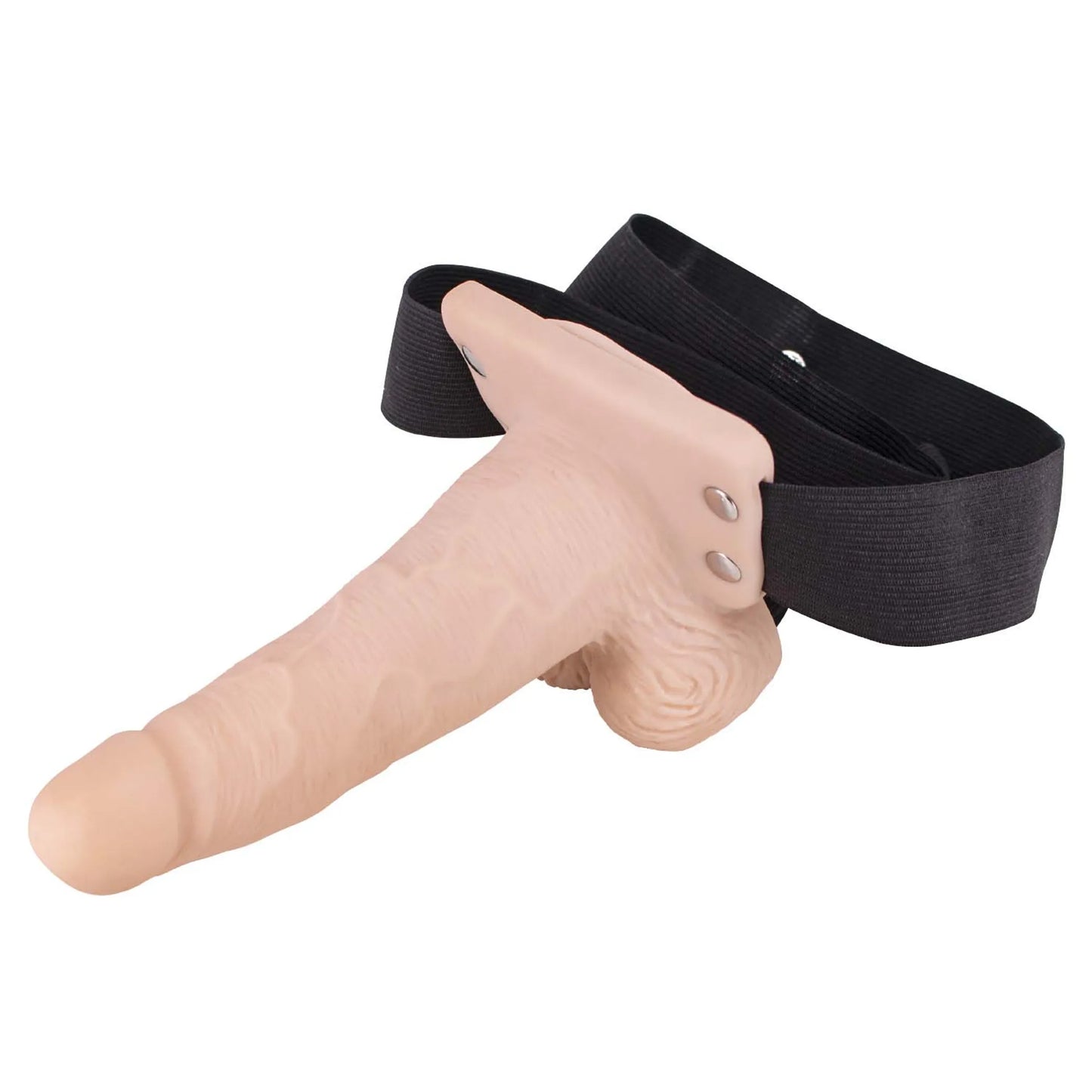 ERECTION ASSISTANT HOLLOW STRAP-ON 6 VIBRATING WHITE "