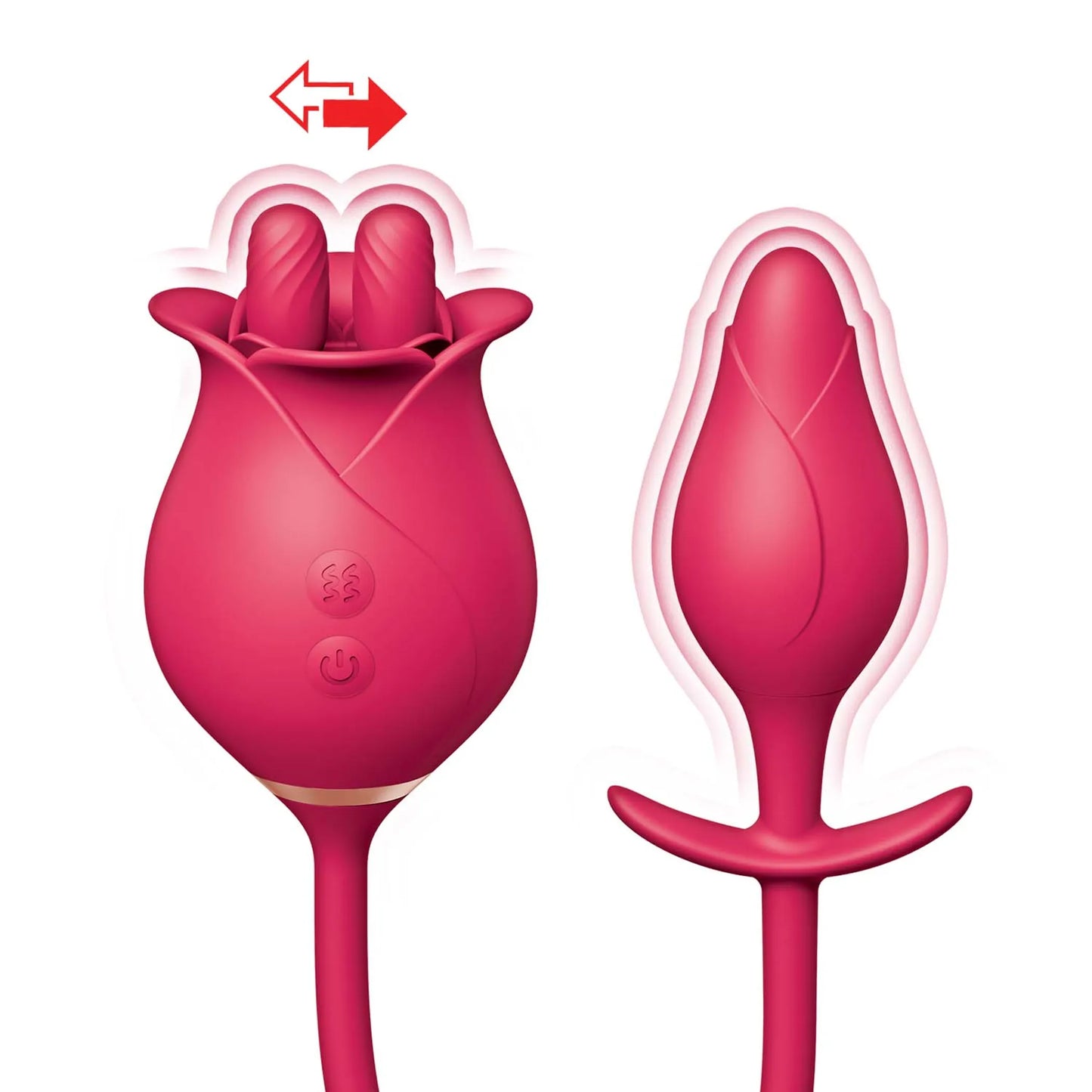 CLIT-TASTIC TULIP FINGER MASSAGER & PLUG RED