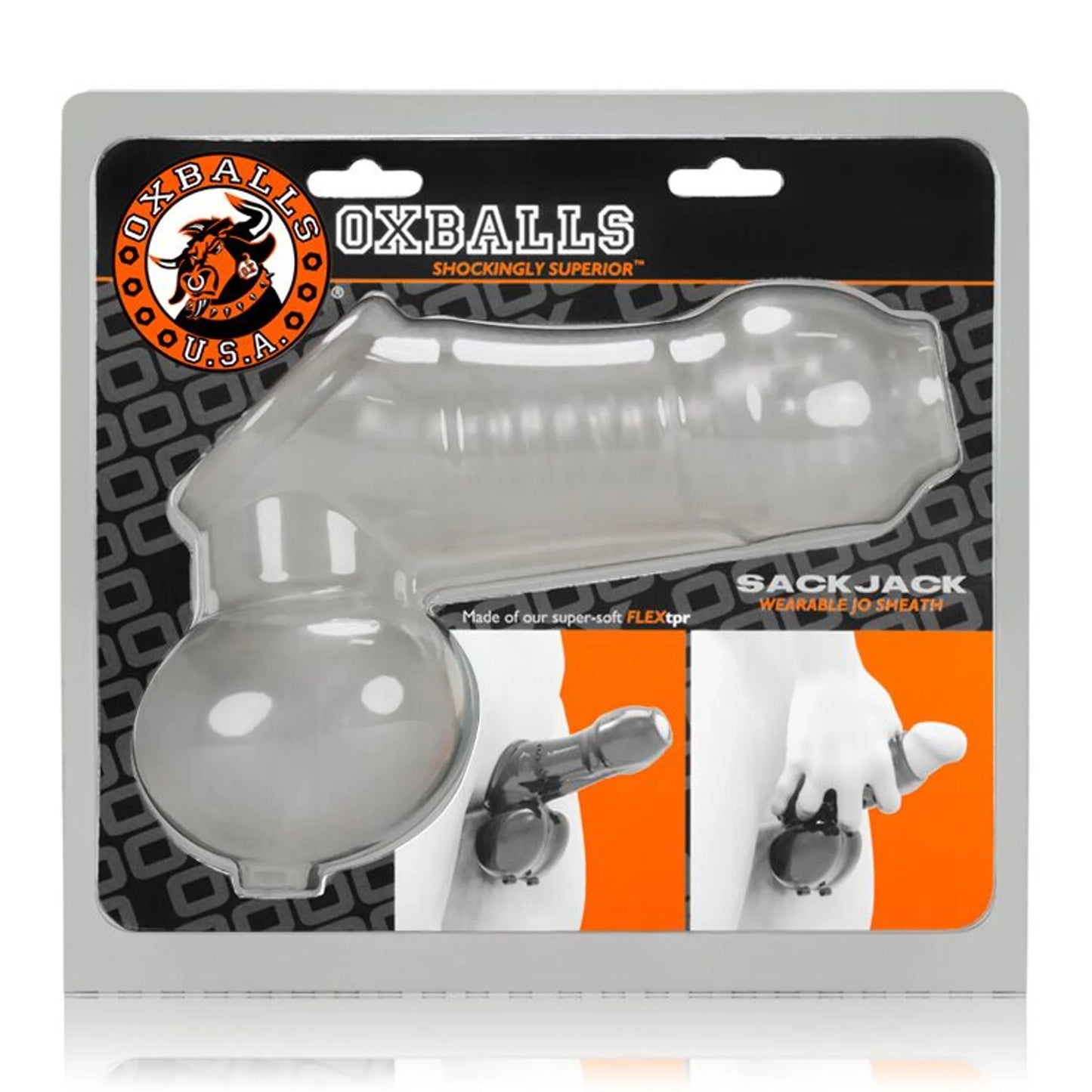 SACKJACK WEARABLE JACKOFF SHEATH CLEAR FROST (NET)