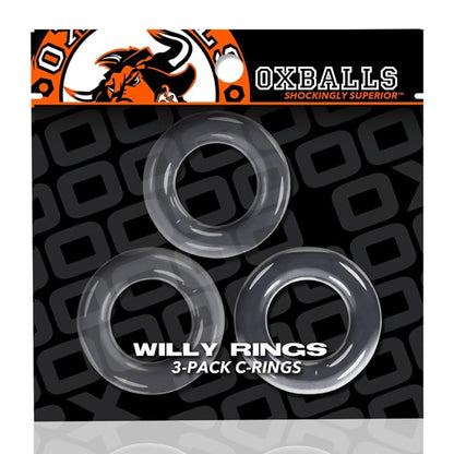 WILLY RINGS 3 PK COCKRINGS CLEAR
