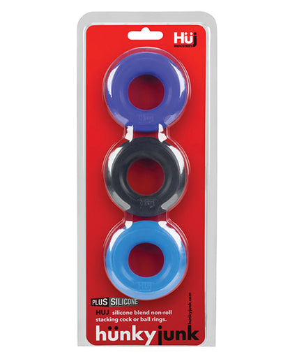 HUNKYJUNK HUJ C-RING 3PK BLUE/ MULTI (NET)