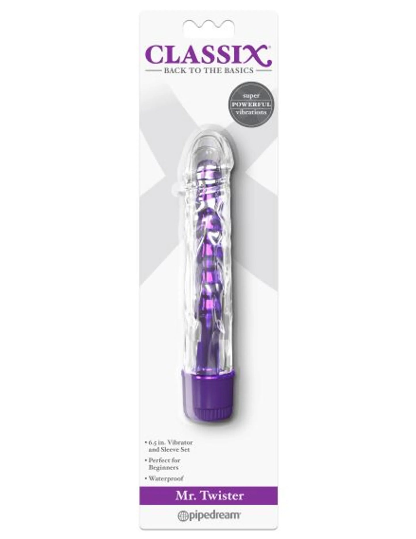 CLASSIX MR TWISTER PURPLE METALLIC VIBE W TPE SLEEVE