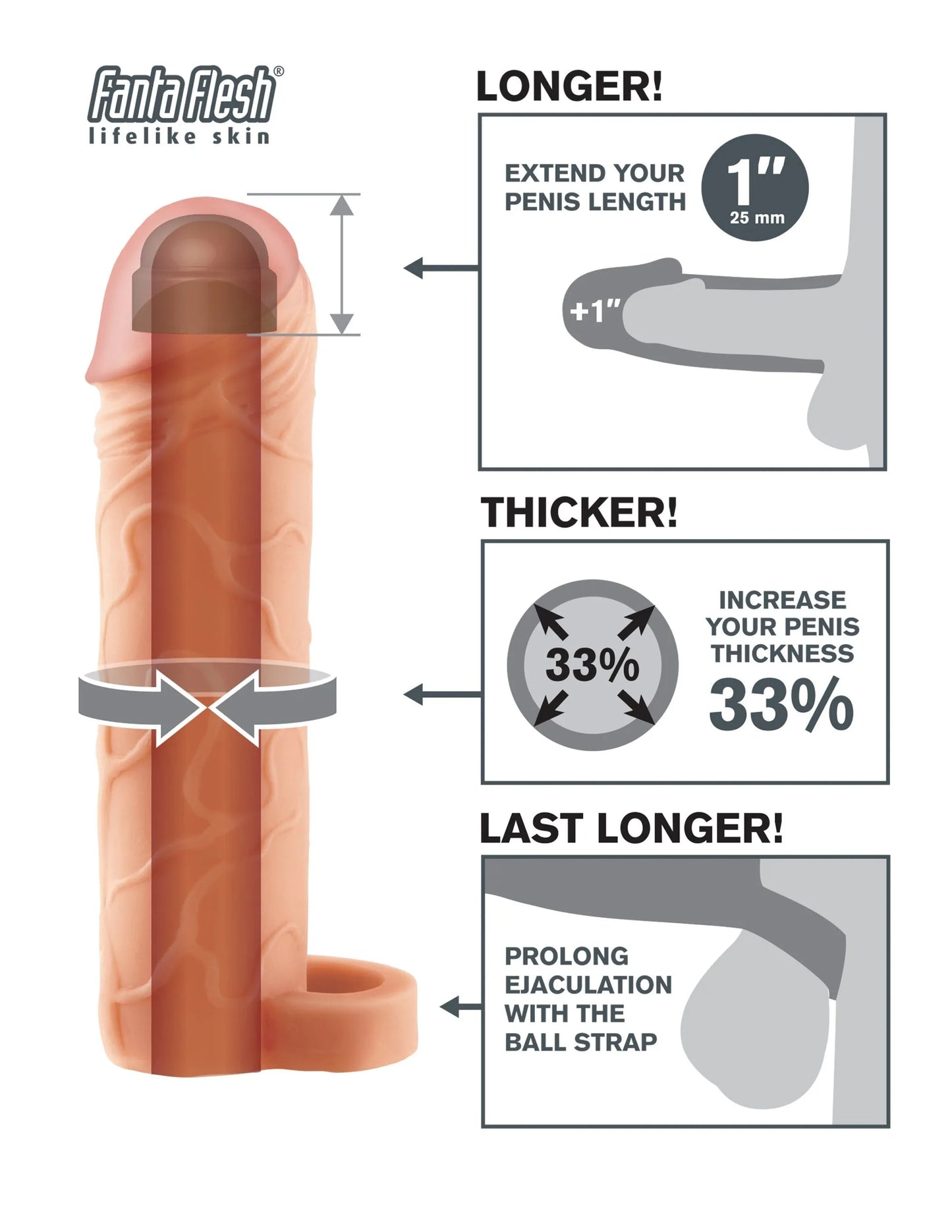FANTASY X-TENSIONS PERFECT EXTENSION 1IN W/BALL STRAP F