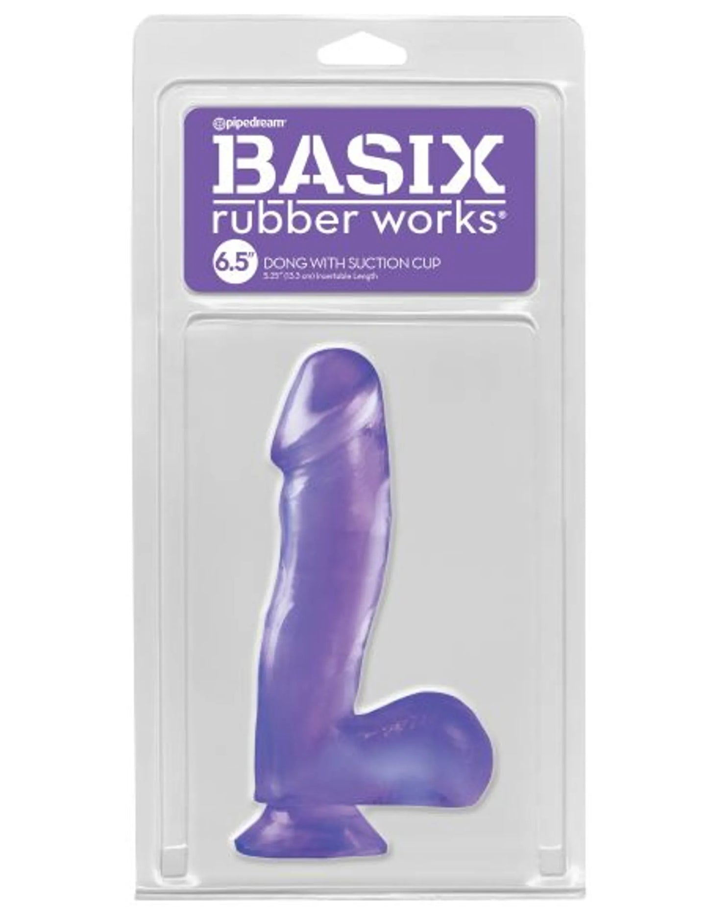 BASIX RUBBER WORKS 6.5IN PURPLE DONG W/SUCTION CUP