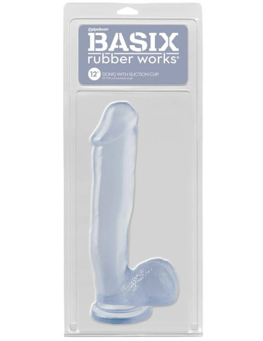 BASIX RUBBER WORKS 12IN DONG W/SUCTION CLEAR