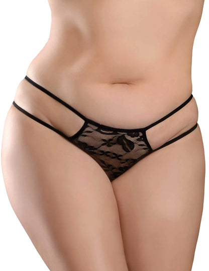 (D) HOOKUP PANTIES CROTCHLESS PLEASURE PEARLS XL-XXL