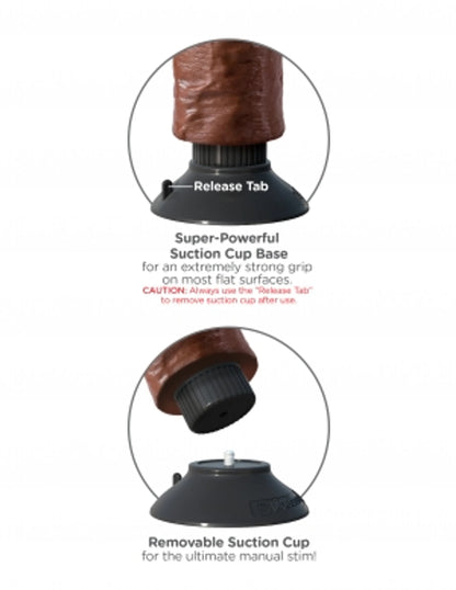 KING COCK 8 IN COCK BROWN VIBRATING