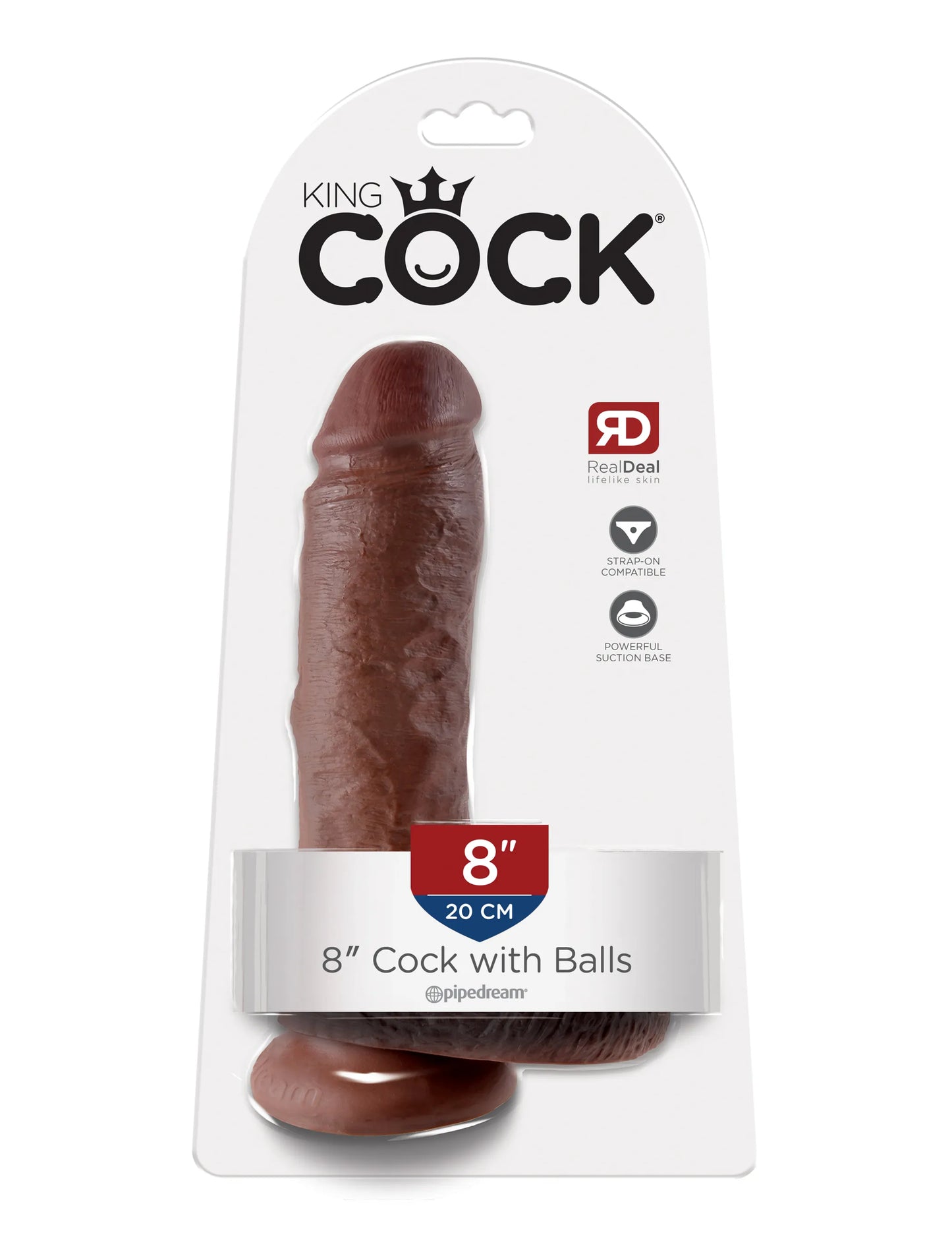 KING COCK 8 IN COCK W/BALLS BROWN