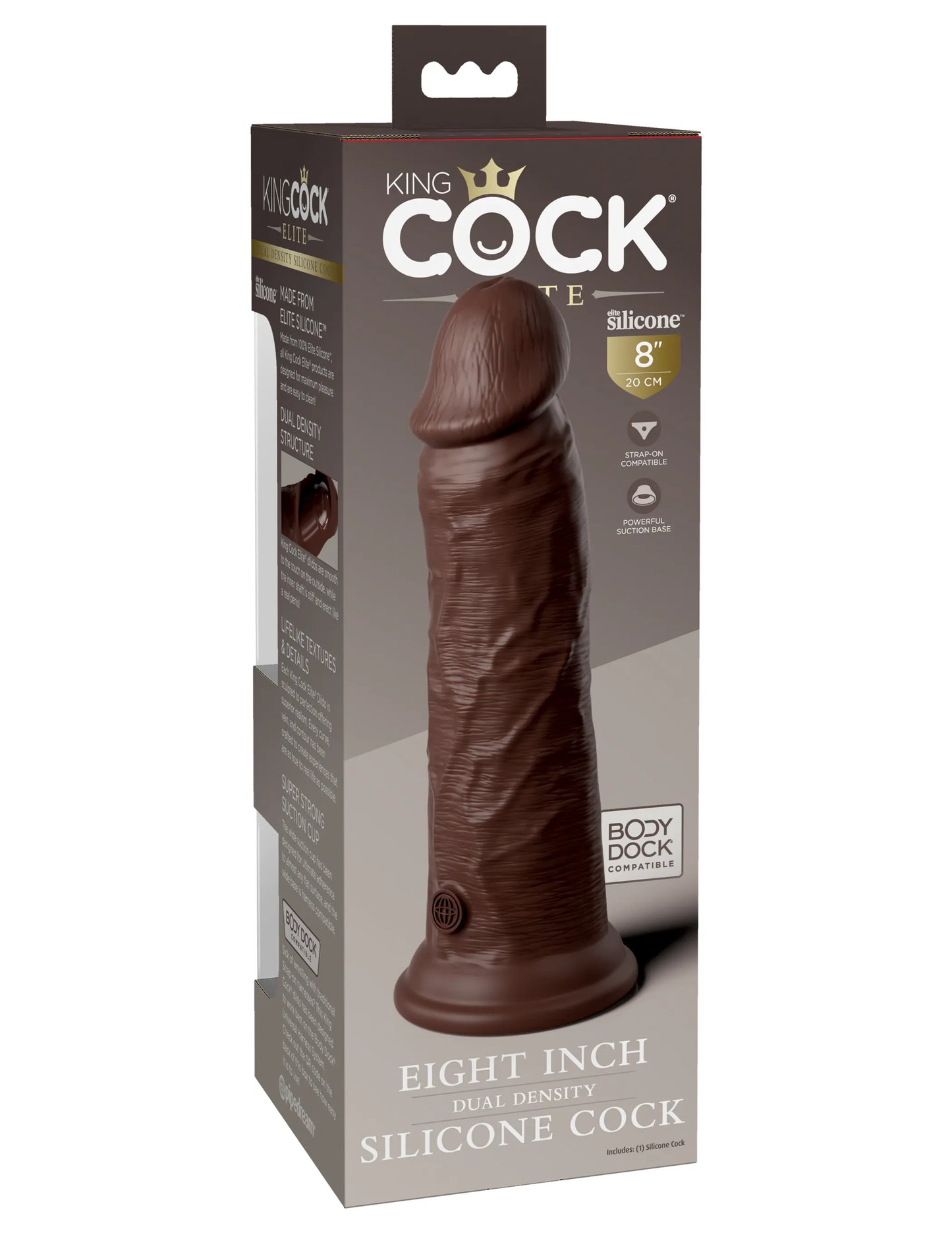 KING COCK ELITE 8 IN DUAL DENSITY BROWN
