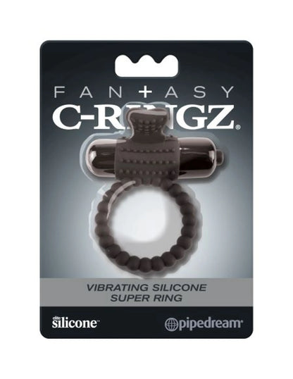 FANTASY C RINGZ VIBRATING SILICONE SUPER RING BLACK