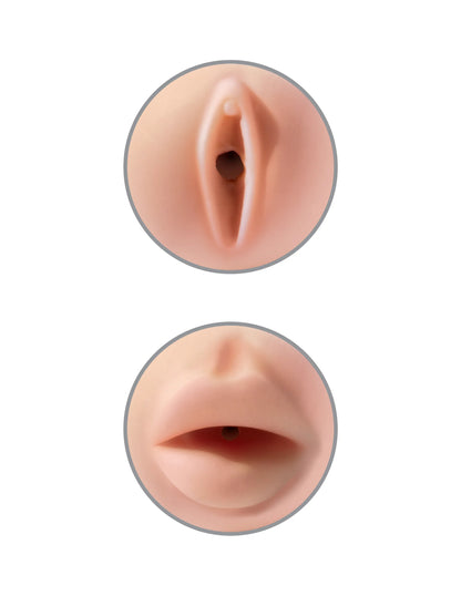PDX EXTREME TIGHT GRIP PXSSY& MOUTH MASTURBATOR WHITE/ LIGHT