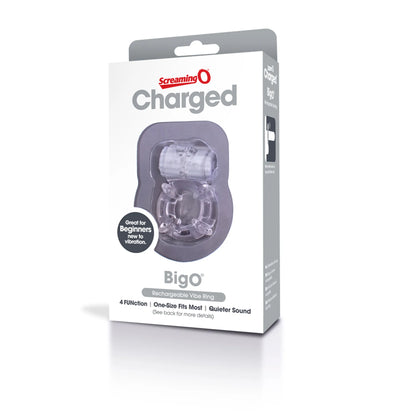 SCREAMING O CHARGED BIG O CLEAR COCK RING