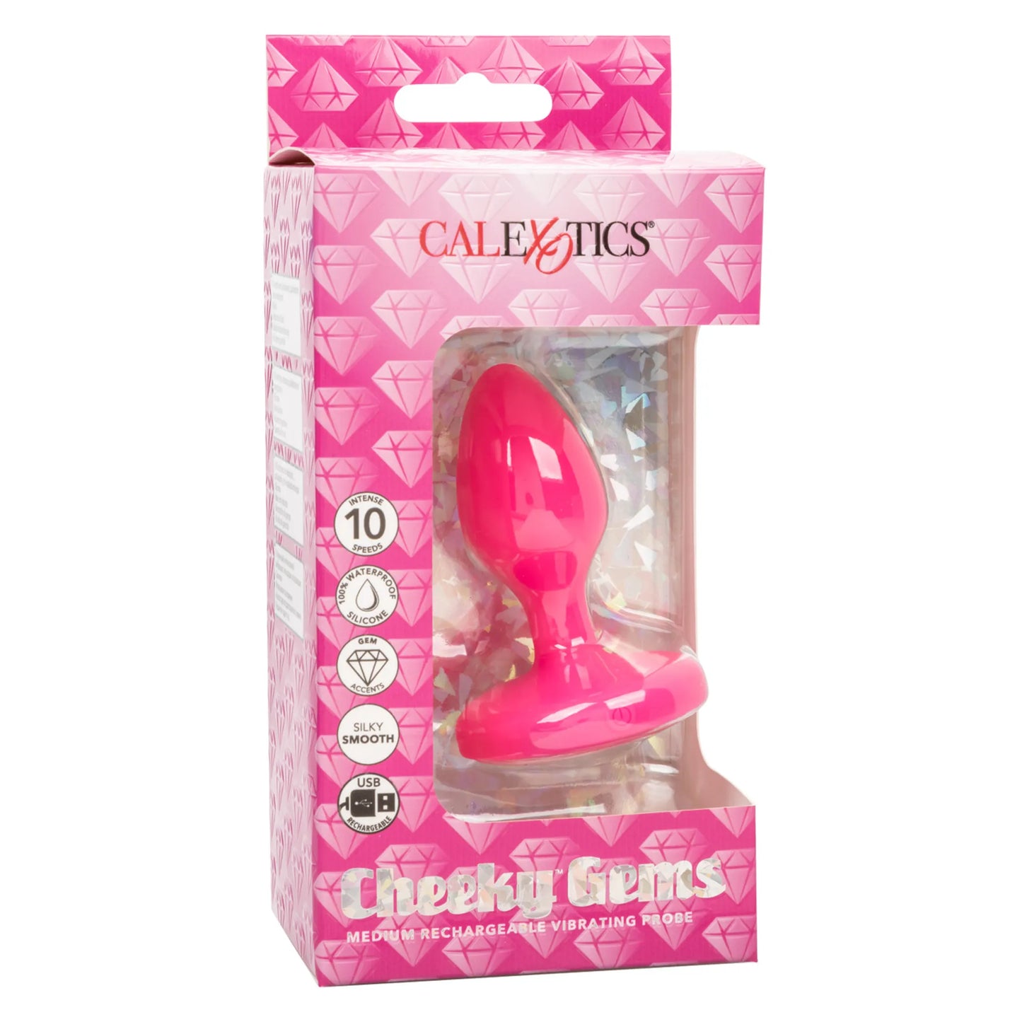 CHEEKY GEMS VIBRATING PROBE MEDIUM PINK