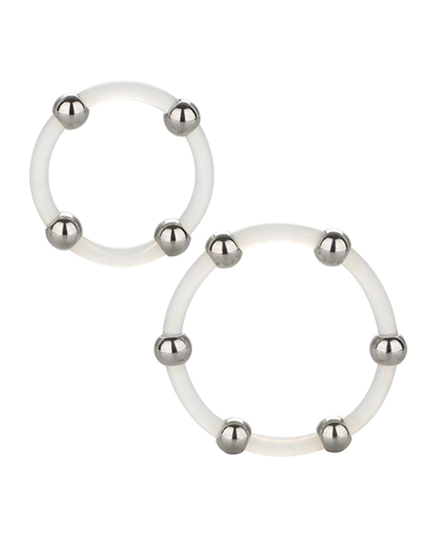 STEEL BEADED SILICONE RING SET