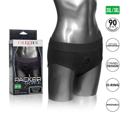PACKER GEAR BLACK BRIEF HARNESS 2XL/3XL