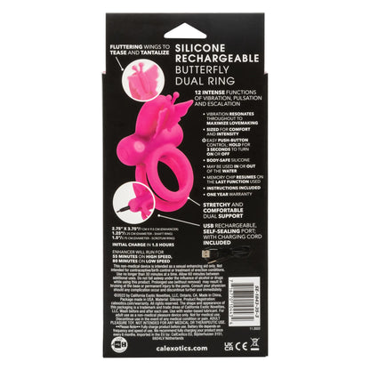 SILICONE RECHARGEABLE BUTTERFLY DUAL RING