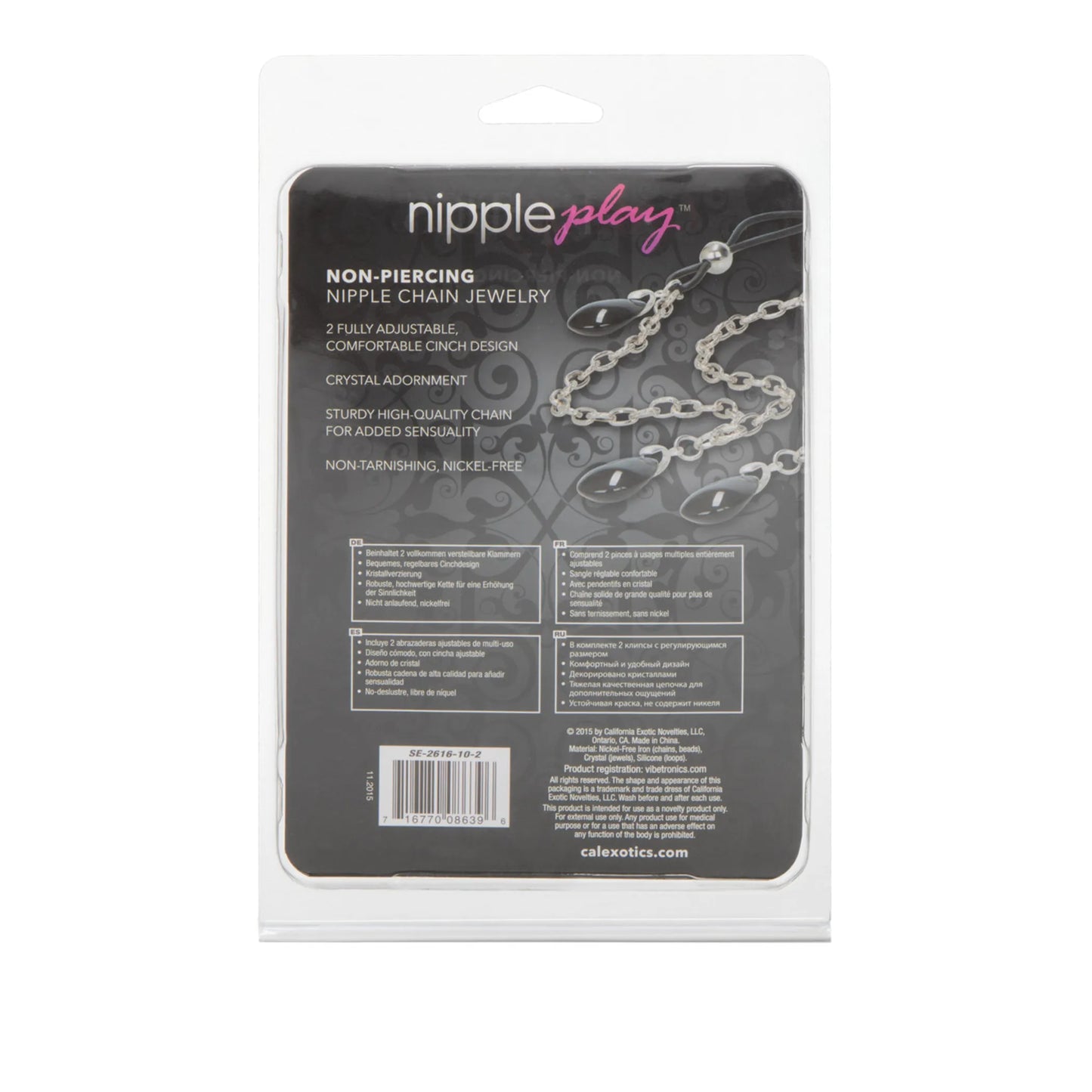 NIPPLE PLAY NON PIERCING NIPPLE CHAIN JEWELRY ONYX