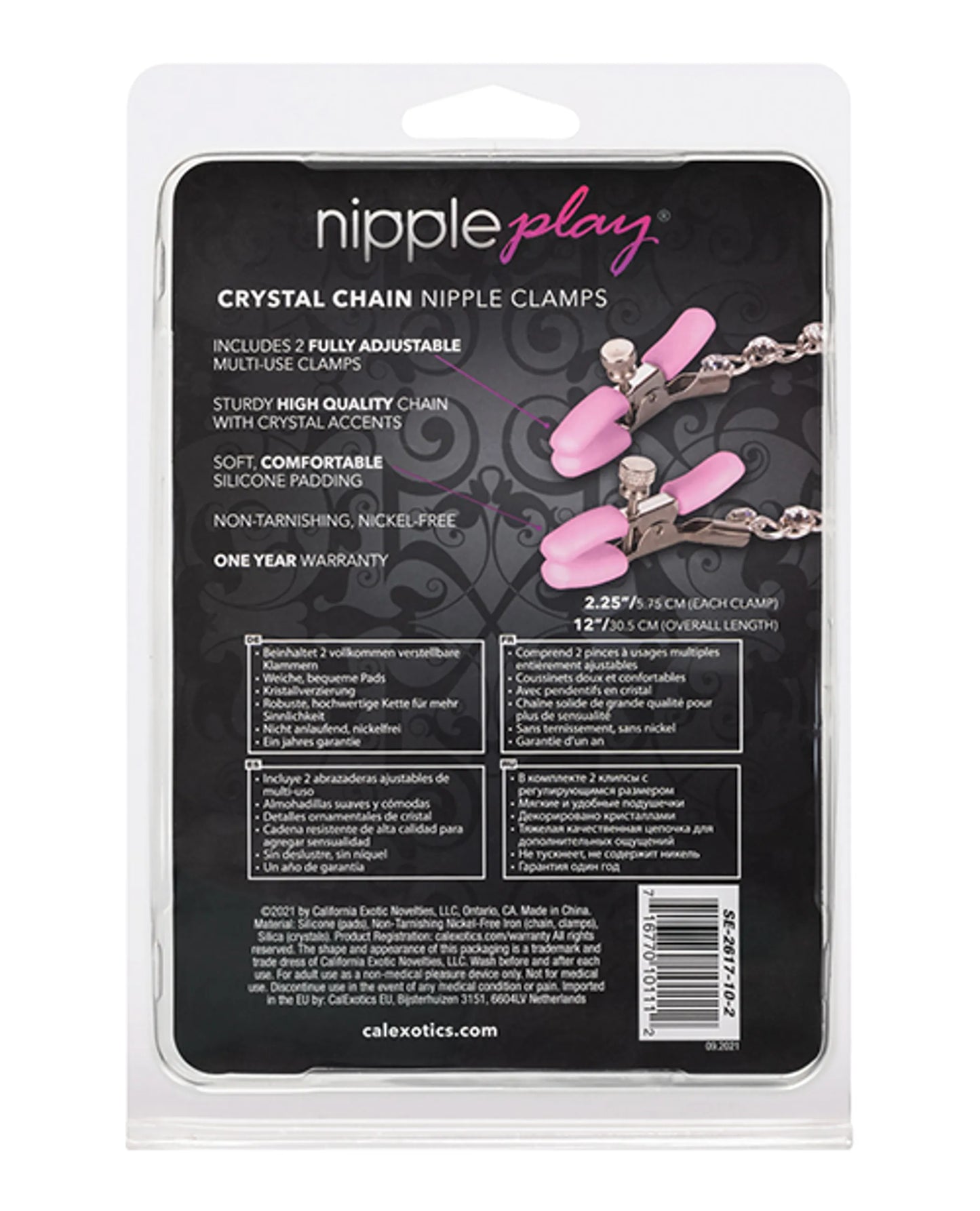 NIPPLE PLAY CRYSTAL CHAIN NIPPLE CLAMPS PINK