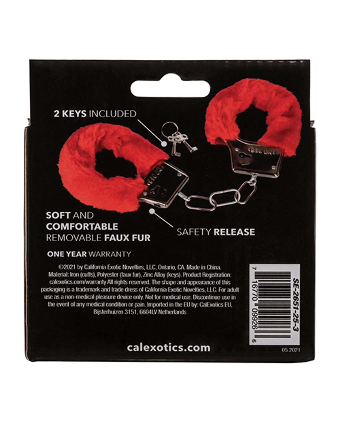 PLAYFUL FURRY CUFFS RED