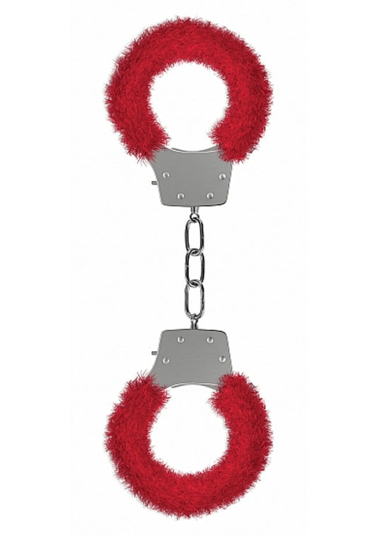PLEASURE HANDCUFFS FURRY RED