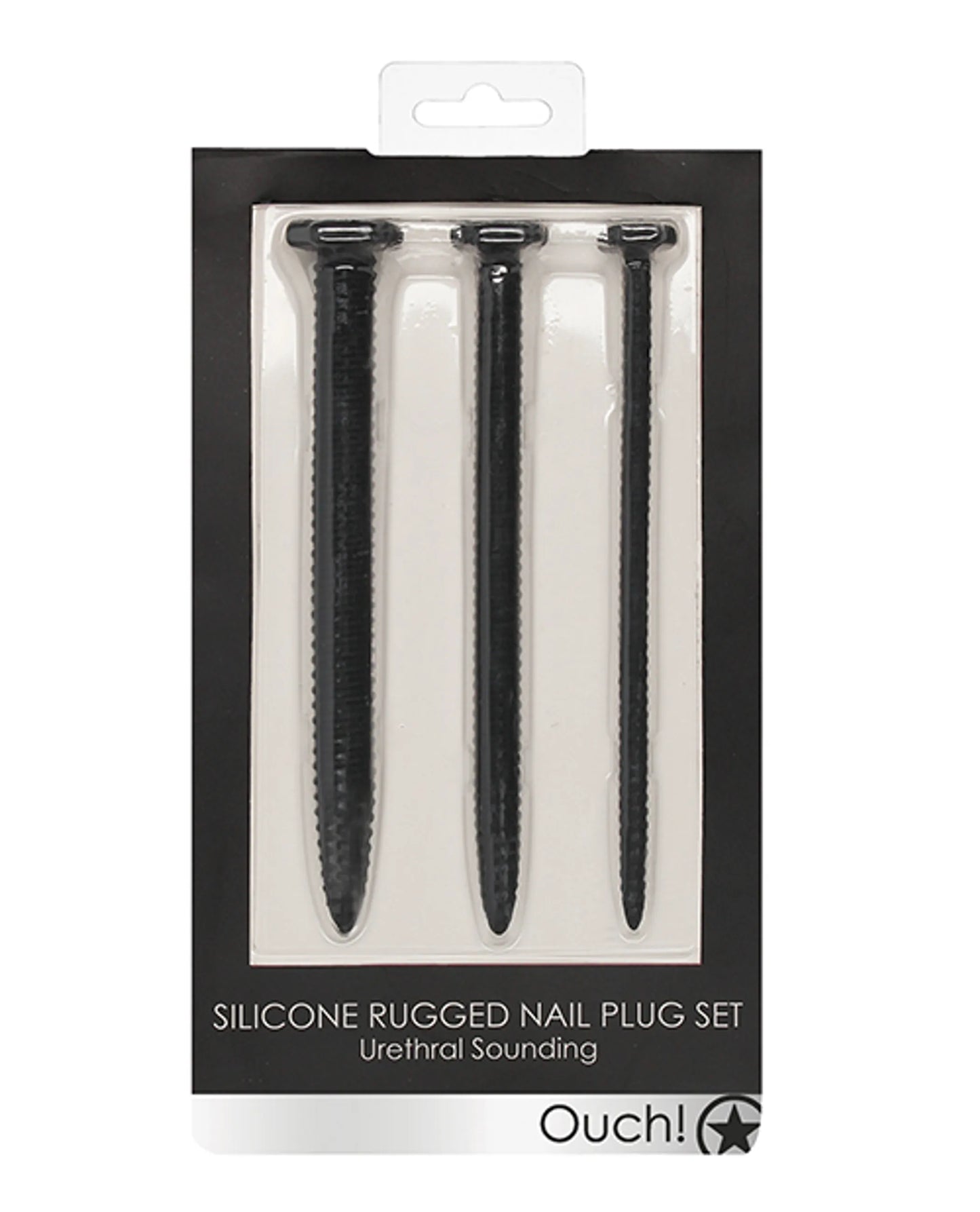 SILICONE SCREW PLUG SET URETHRAL SOUNDING BLACK