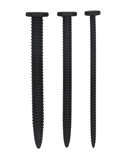 SILICONE SCREW PLUG SET URETHRAL SOUNDING BLACK