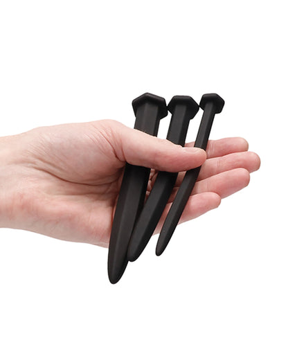 SILICONE RUGGED NAIL PLUG SET URETHRAL SOUNDING BLACK