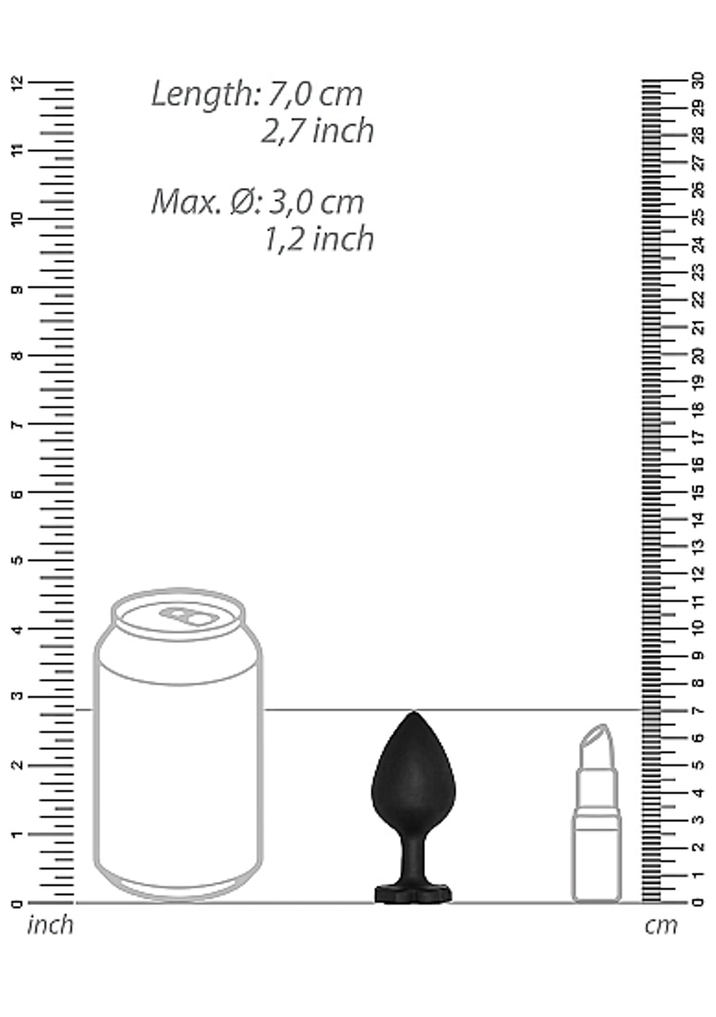 REGULAR LUCKY DIAMOND BUTT PLUG BLACK