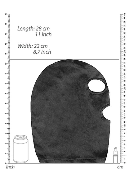VELVET & VELCRO MASK W/ MOUTH & EYE OPENING BLACK