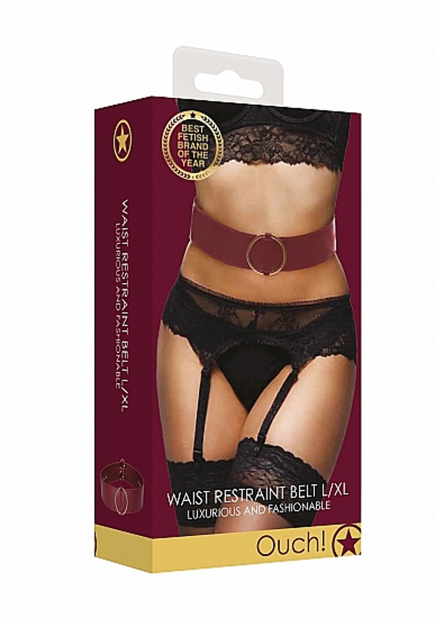 OUCH HALO WAIST BELT L/XL BURGUNDY