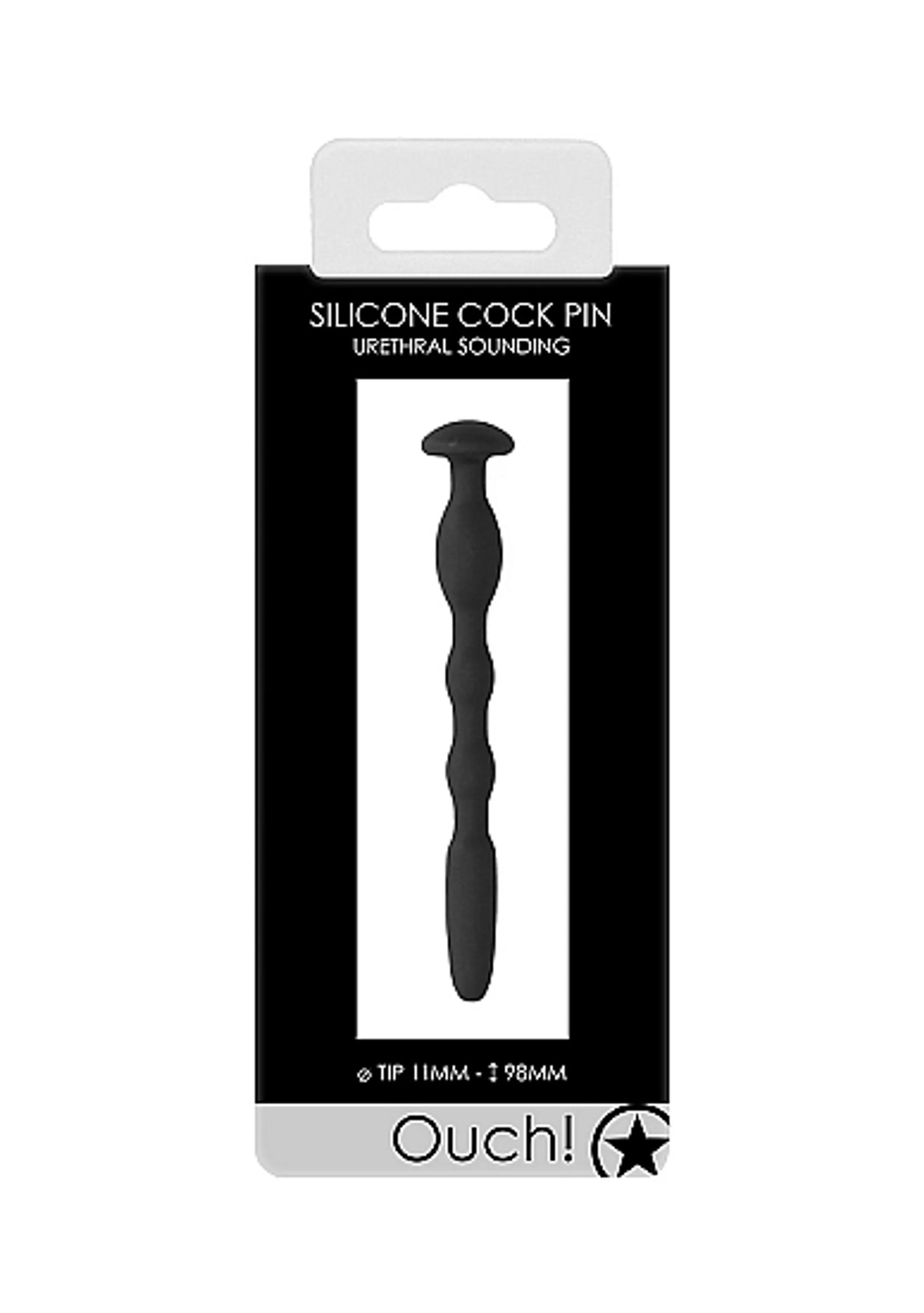 OUCH! SILICONE PENIS PLUG W/ RIBBING 0.4IN/ 11MM