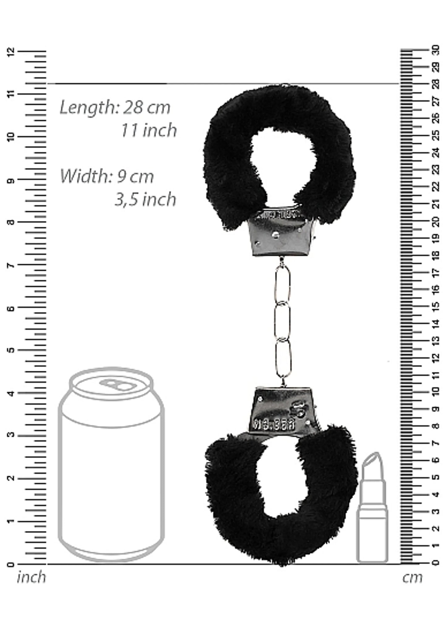 B&W BEGINNER'S FURRY HANDCUFFS W/ QUICK RELEASE BUTTON