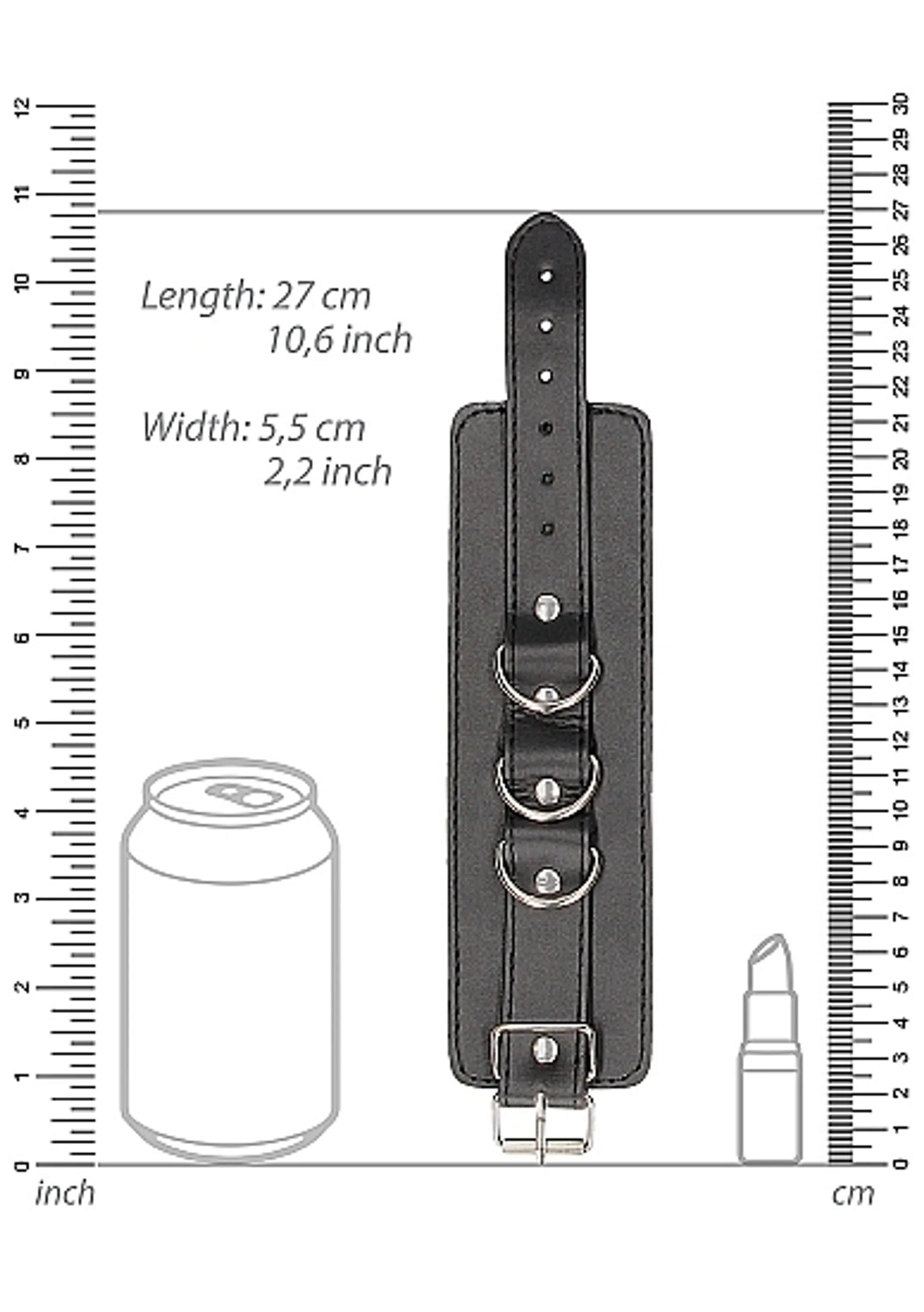 B&W BONDED LEATHER HAND/ ANKLE CUFFS W/ ADJUSTABLE STRAPS