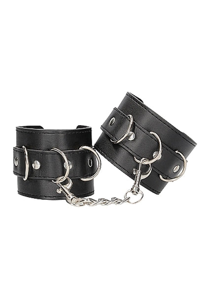 B&W BONDED LEATHER HAND/ ANKLE CUFFS W/ ADJUSTABLE STRAPS