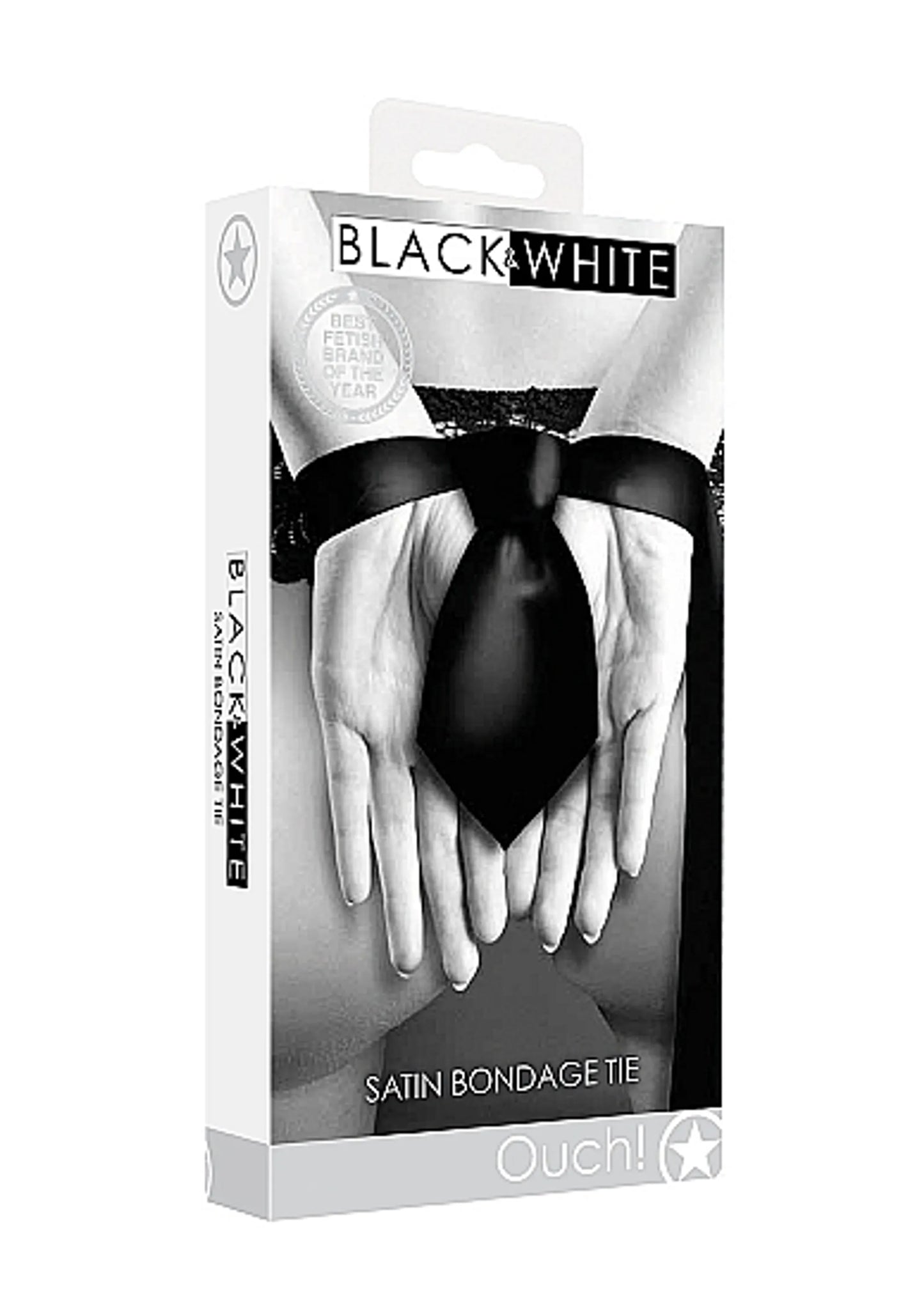 B&W SATIN BONDAGE TIE BLACK
