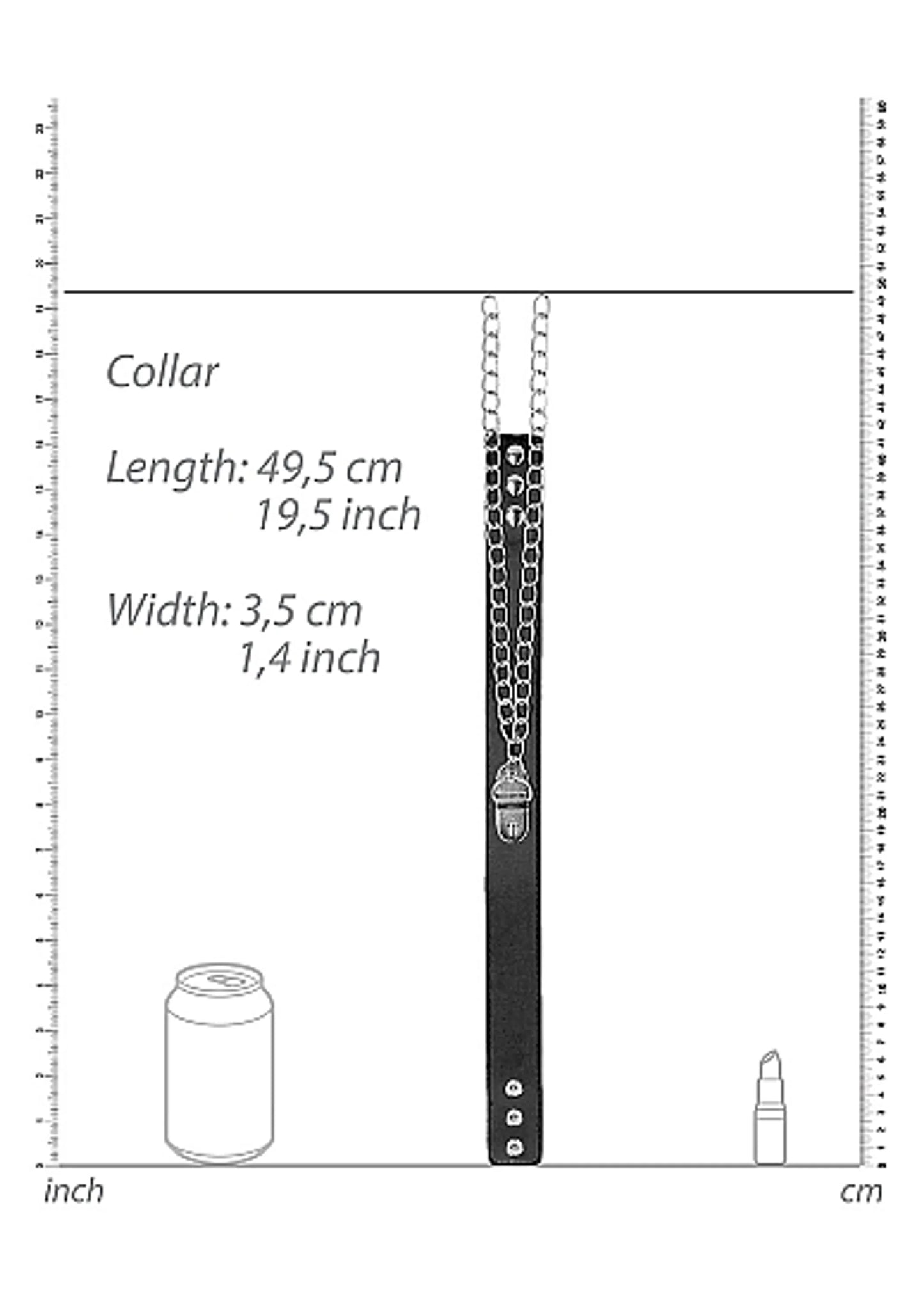 B&W COLLAR W/ HANDCUFFS STRAPS & CHAIN