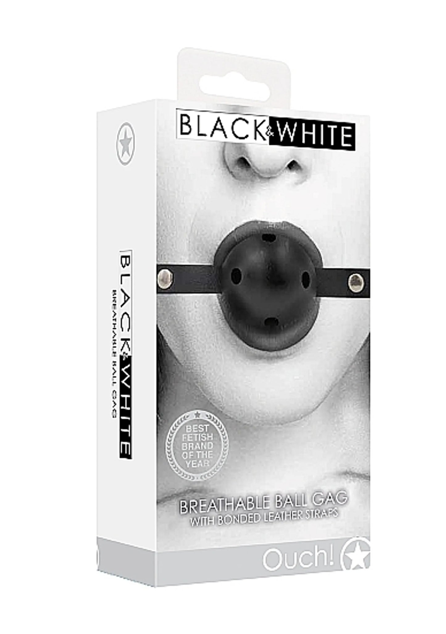B&W BREATHABLE BALL GAG BLACK