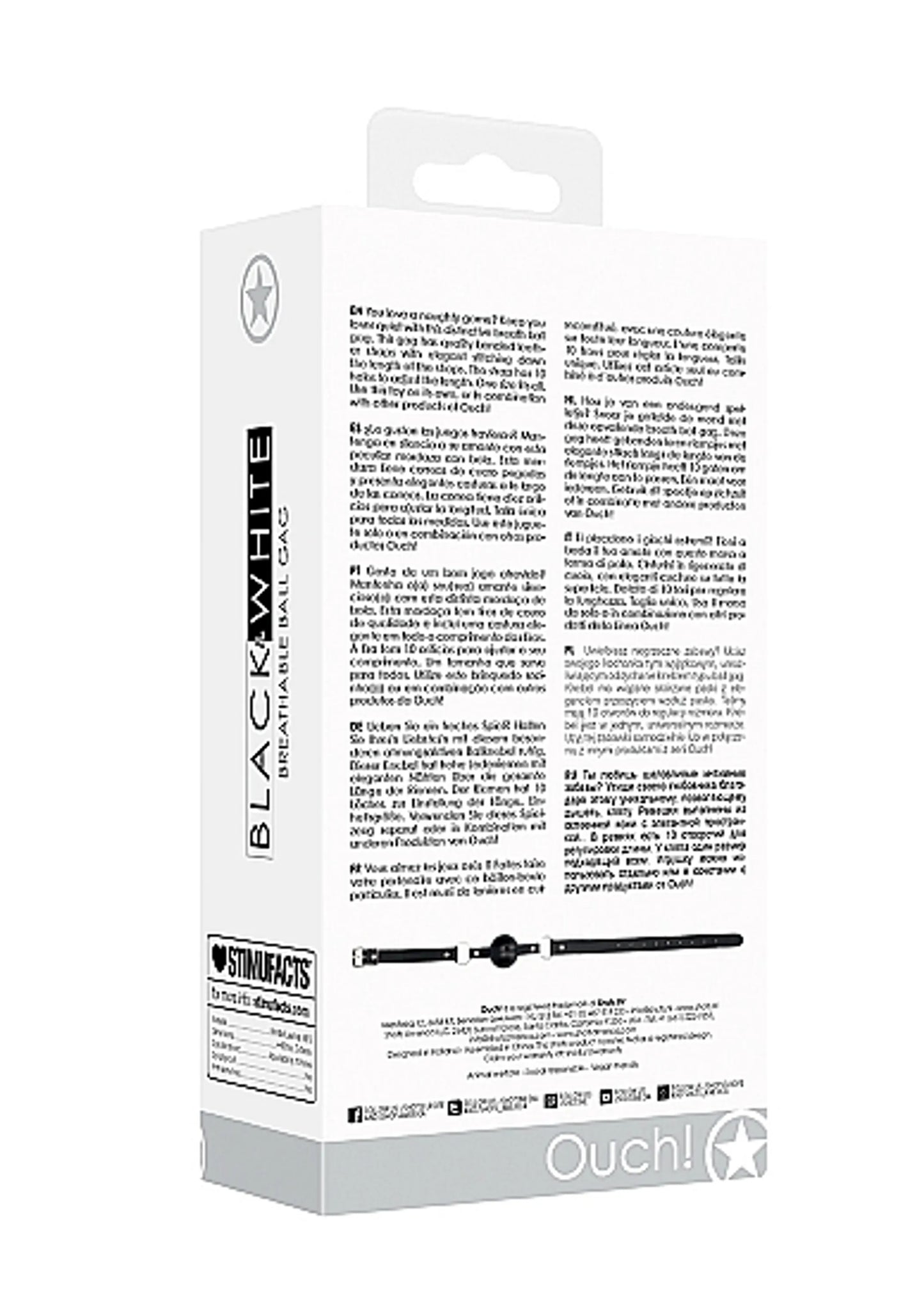 B&W BREATHABLE BALL GAG BLACK