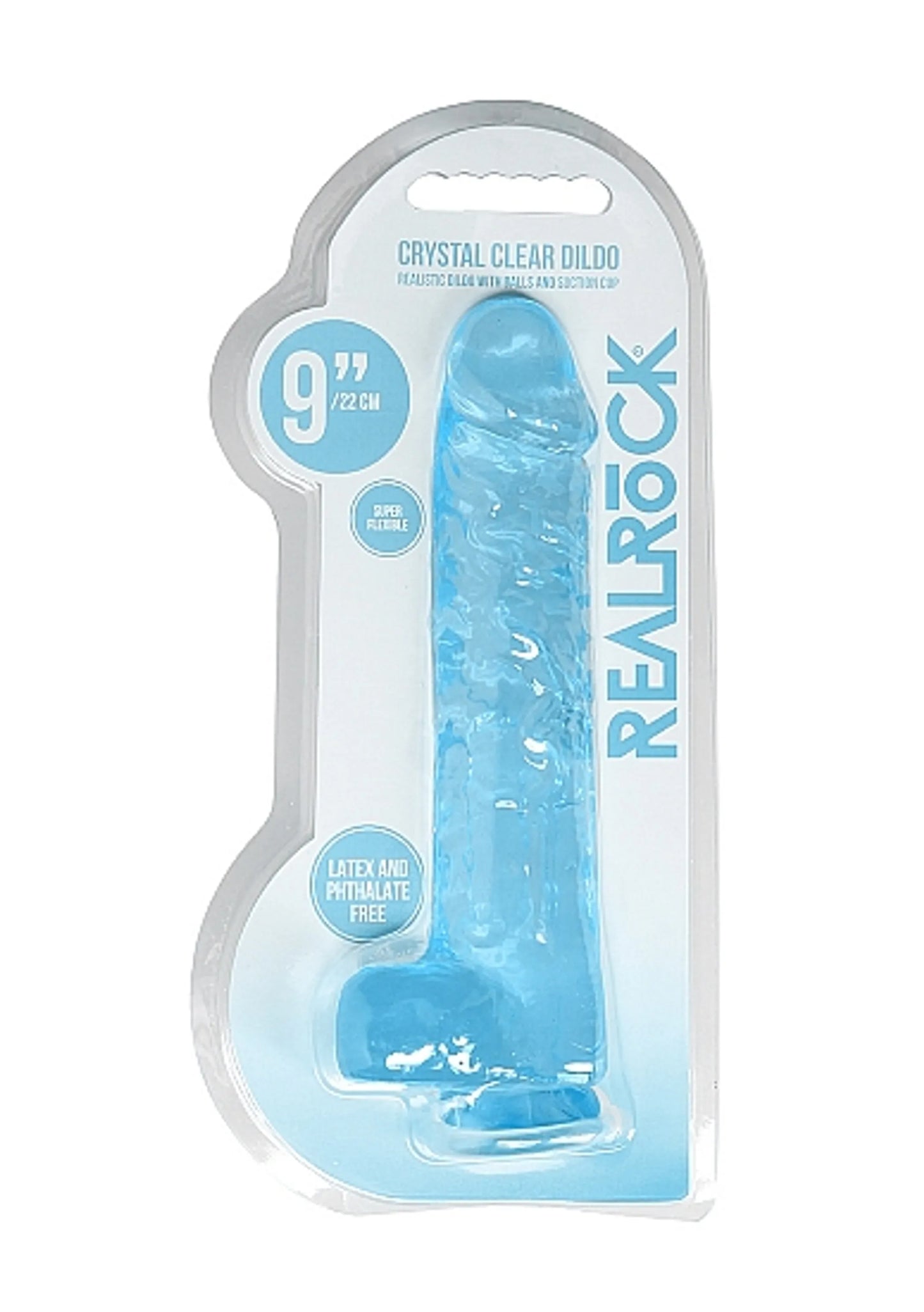 REALROCK 9IN REALISTIC DILDO W/ BALLS BLUE