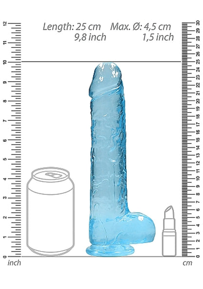 REALROCK 9IN REALISTIC DILDO W/ BALLS BLUE
