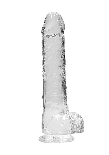 REALROCK 9IN REALISTIC DILDO W/ BALLS CRYSTAL CLEAR