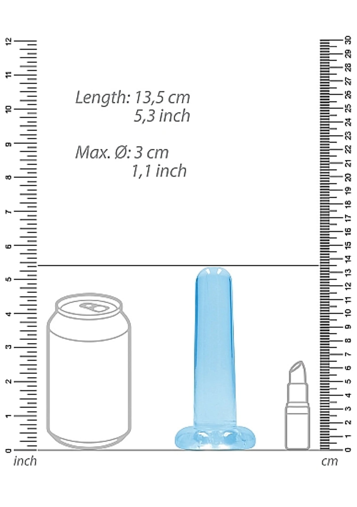 REALROCK NON REALISTIC DILDO W SUCTION CUP 5.3IN BLUE