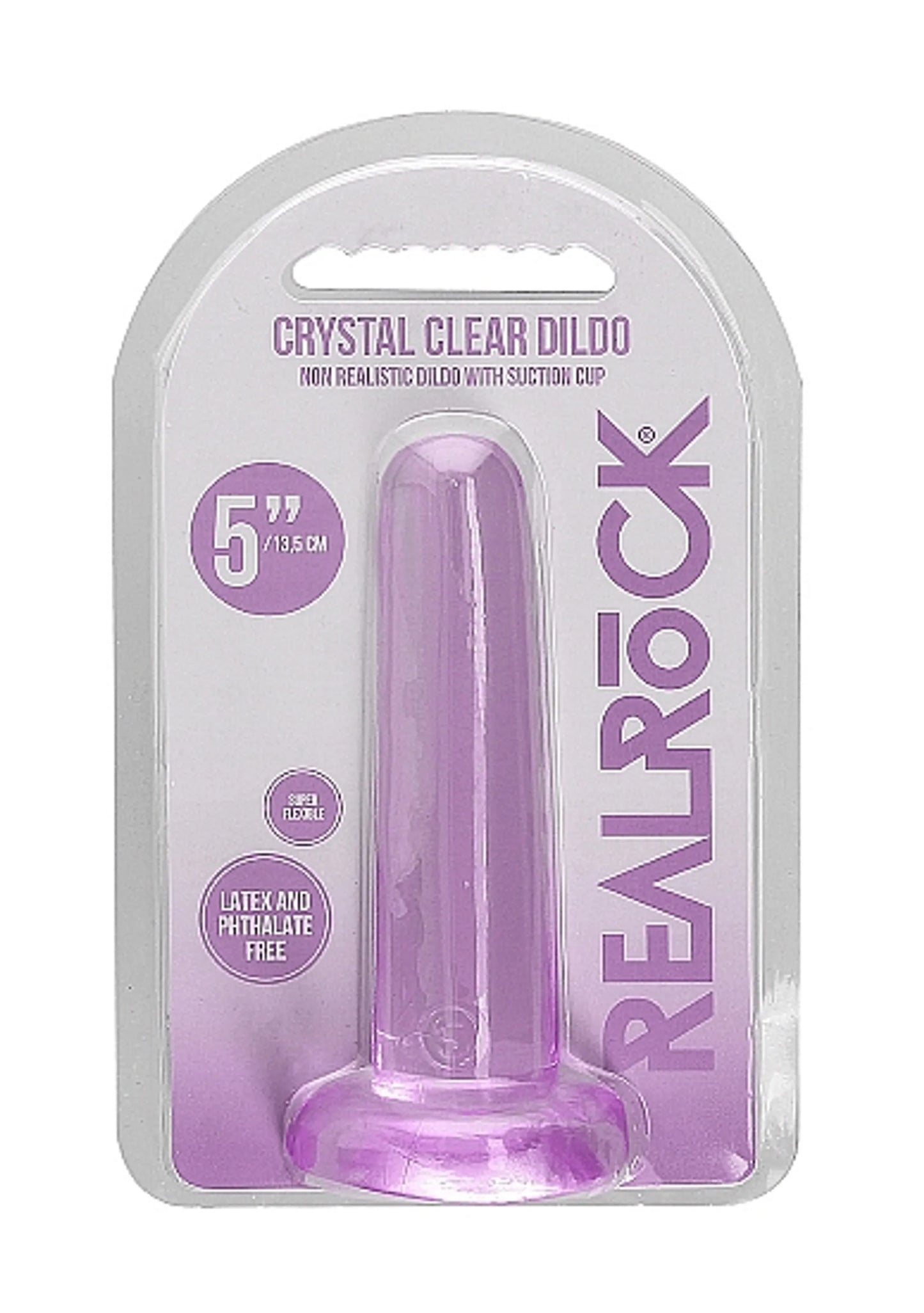 REALROCK NON REALISTIC DILDO W SUCTION CUP 5.3IN PURPLE