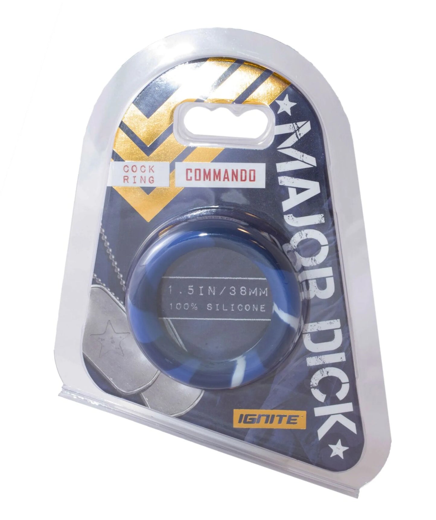 MAJOR DICK COMMANDO SILICONE DONUT BLUE CAMO (1.5IN./38MM)