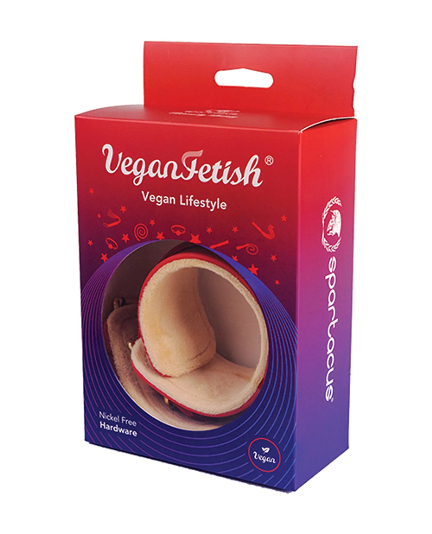 PLUSH LINED RED PU WRIST CUFFS