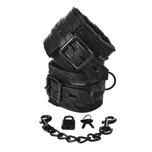 SINCERELY LACE FUR LINED HAND CUFFS