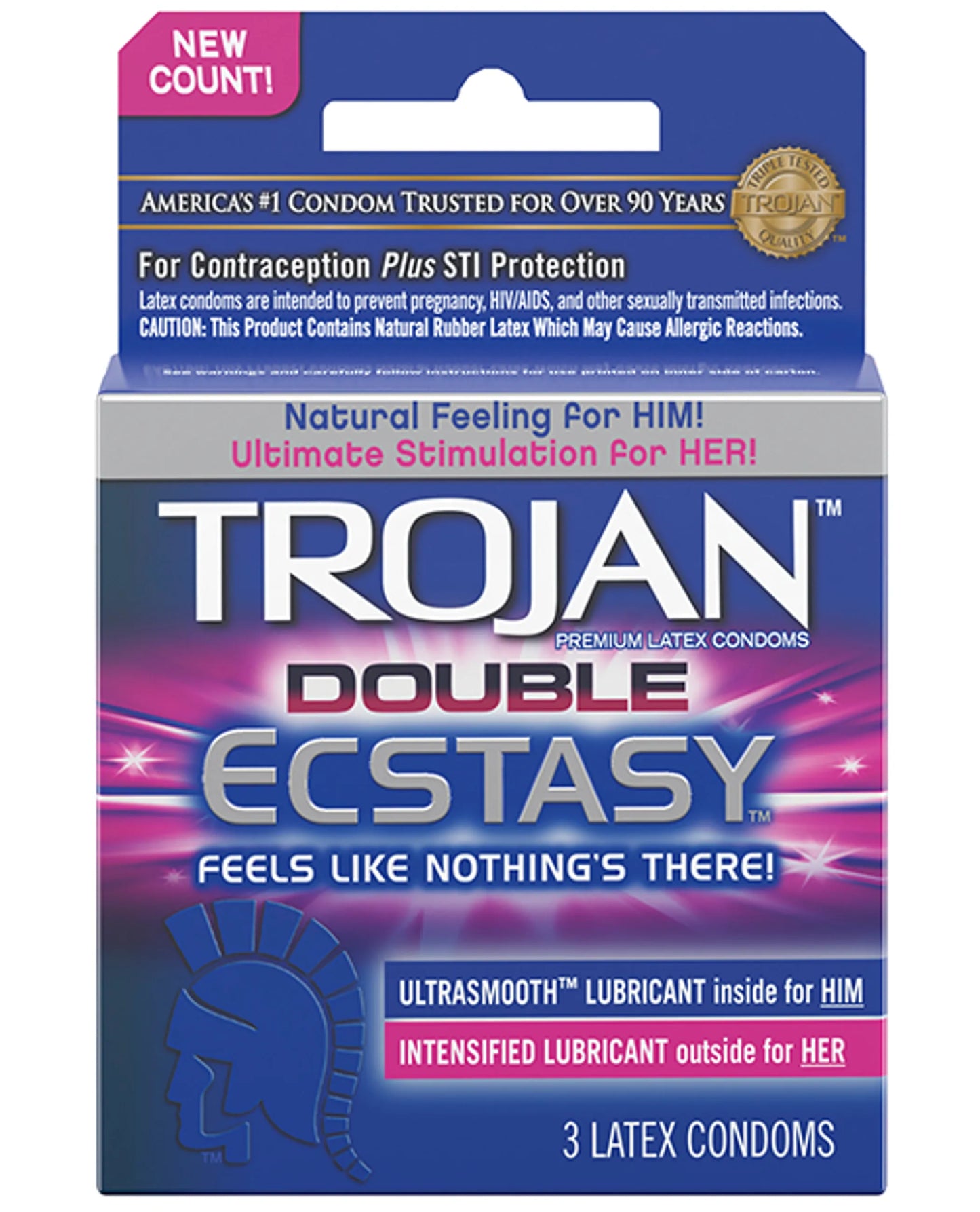 TROJAN DOUBLE ECSTASY 3PK