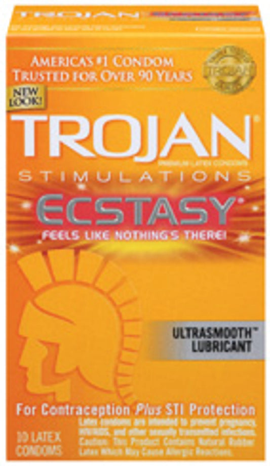 TROJAN ULTRA RIBBED ECSTASY 10 PACK